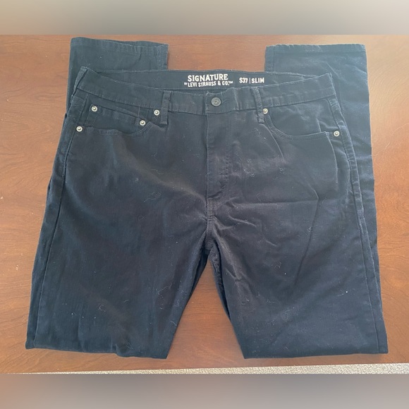 Levi Signature S37 Slim Men’s W38 L32 Black Jeans - Picture 3 of 16